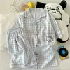 2024 Nuevo Pijama de Algodón Nube para Mujer Verano Manga Corta Shorts Dulce Lindo Dibujos Animados Ropa de Casa para Dama traje