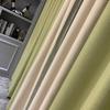 Cortina verde fresco estilo japonés combinación de colores simple cortina opaca cortina para habitación infantil algodón y lino encaje de lujo ligero