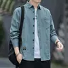 Camisa leve de manga comprida de verão para homens, marca moderna de roupas de trabalho, simples e versátil, estilosa e jovial, jaqueta camisa casual