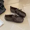 Mary Jane Otoño con Cordones Tacón Oculto Nuevo Estilo 2026 Mocasines Versátiles Zapatos Pequeños de Cuero Estilo Británico para Mujer Transpirables Estilo Coreano Cuero Suave