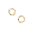 Pendientes Seven Mile Green Sea para Mujer, Estilo Hada Floral, Aros Simples y Únicos, Delicados y Pequeños, Estilo Bosque, Nuevo Modelo 2022