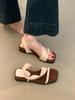 Sandalias Abiertas de Diseño Retro Francés de Dos Usos Simples para Mujer, Gruesas y Versátiles con Estilo, Sandalias Versátiles para Usar Afuera