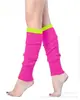 Multicolor opcional al por mayor de fábrica color brillante fluorescente lana pierna tejida cubierta para pierna calcetines apilados cubierta para pierna de bota
