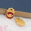 Ano de nascimento Dragão areia antiga ouro galvanoplastia gota de óleo dourado Qianlong furo cruzado cabeça de pulseira corda de contas acessórios de joias diy