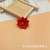 Mancha de 3 cm de nueve esquinas con taladro cinta de poliéster flor pequeña cosida a mano tocado diy accesorios de ropa juguete flor de tela hecha a mano