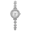 Reloj de Cuarzo Redondo Casual para Dama con Pulsera Ajustable Decorada con Pedrería Joyería de Moda Pequeño y Compacto Deportivo