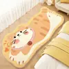 Alfombra de Rayas de Animales de Dibujos Animados, Manta para Mesita de Noche de Dormitorio, Tapete para Mesa de Centro de Sala de Estar de Gatito, Alfombra de Piso Resistente a Manchas y Fácil de Cuidar de Imitación de Cachemira