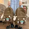 Mochila Bordada Linda Estilo Fresco para Estudiantes de Preparatoria para Niñas, Estilo Japonés Ligera de Gran Capacidad Casual para Tutorías