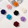 Parche de resina de camelia con flocado de terciopelo de alta calidad que combina con todo, accesorios para el cabello, horquilla, material de clip, venta al por mayor