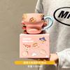 Caneca de Cerâmica Autêntica do Crayon Shin-Chan Fofa com Colher para Meninas e Crianças Copo para Beber Água Leite Copo de Chá da Manhã Copo de Café da Manhã
