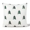 Nueva funda de almohada navideña transfronteriza, funda de almohada de pino navideño verde sin relleno, funda de cojín de felpa bordada tridimensional