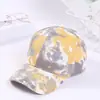 Celebridad de Internet Estilo Coreano Tie-Dye Tela Completa Estampada Gorra de Béisbol Cola de Caballo Fija Transpirable Sombrero para el Sol Gorra de Ala Larga
