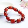 Pulseira de Ágata Vermelha Natural Guan Yu Pulseira de Contas da Sorte Calcedônia Atacado de Fábrica Dropshipping S2102603