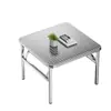 Mesa plegable de acero inoxidable 304 para uso doméstico y comercial, mesa de comedor cuadrada, puesto portátil para barbacoa al aire libre, mesa para olla caliente