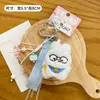 Peluche Cachorro, Gato, Conejo Juguete Pequeño, Muñeco Chirriante en Forma de Corazón, Colgante para Bolsa, Adorno Colgante de Nudo de Cuerda Estilo Miu