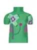 Camiseta Popular de Comercio Exterior para Mujer Cómoda Ligera Moldeadora Todo Fósforo Estampada Única de Nicho Top de Manga Corta para Mujer