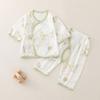 Roupas Íntimas Conjunto para Bebê Recém-Nascido Primavera e Outono Algodão Puro Manga Longa Roupas de Outono e Calças Longas 0 Recém-Nascido Bebê de 3 Meses Roupas de Monge