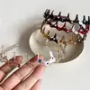 Accesorios Coreanos para el Cabello Banda para la Cabeza Simple de Ola para Ropa Exterior para Mujeres Frente Alto Temperamento Versátil para Lavarse la Cara con Pedrería con Dientes Banda Antideslizante