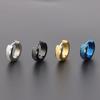 Aretes Sencillos Personalizados de Acero de Titanio de Venta Caliente Europeo y Americano Acero Inoxidable 4*9 Oro Esmerilado Negro Brillante Fabricante Venta al por Mayor