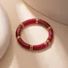 Pulseira de Bambu Personalizada com Estampa de Leopardo, Moda Europeia e Americana, Estilo Metálico de Alta Qualidade, Pulseira Fashion e Versátil, Joia de Mão Requintada Retrô