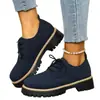 Zapatos Casuales de Talla Grande Transfronterizos para Mujer 2026 Otoño/Invierno Nuevos Zapatos Casuales Tipo Mocasín con Cordones y Suela Gruesa para Mujer Venta al por Mayor