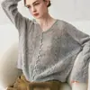 Cárdigan de punto de cachemira, cárdigan ligero de cachemira para mujer, transparente y delicado, con un lujoso tacto de terciopelo de seda, corte oversize y relajado