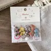 Laço de Cabelo de Tecido Xadrez Outono Cedo para Crianças Anel de Polegar Fofo de Estrela e Coração para Meninas Acessórios de Cabelo com Fecho de Pressão Totalmente Coberto para Bebês