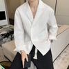 Camisa de estilo simple para hombre de manga larga estilo coreano juvenil moderna holgada primavera y otoño de alta gama estilo perezoso camisa casual