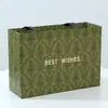 Bolsas de Papel Kraft Extra Grandes, Ampliadas y Engrosadas, con Logo Impreso, Bolsas de Mano, Bolsas Verdes de Regalo para Almacenamiento, Bolsas Ligeras de Lujo para Ropa