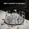 Juego de Copas de Cristal para Licores de Lujo Ligero con Decantador de Borde Dorado, Vasos de Chupito de Estilo Sencillo, Copas en Forma de Bala y Copas para Licores