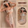 Tamanho plus passion conjunto de três peças estilo peito pequeno renda sino lingerie sexy renda sexy tentação renda pura F58