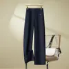 Traje de Mujer Pantalones de Pierna Ancha 2026 Primavera y Otoño Nuevo Estilo Cintura Alta Elástica Trasera Holgado Recto Estrecho Pantalones Casuales
