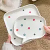 Lenta pero seguramente - un lindo juego de vajilla de cerámica de lunares con gran capacidad, perfecto para uso doméstico, incluyendo un tazón de arroz y un plato para una persona