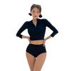 Fronteiriço Coreia do Sul Slim-Fit Emagrecedor Protetor Solar Manga Longa Conservador Esportivo Cintura Alta Cobrindo a Barriga Fenda Maiô Feminino