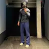 Pantalones Deportivos Acampanados Ajustados Bordados Estilo Americano para Hombre, Diseño Retro, Pantalones de Chándal Versátiles Casuales con Cordón