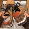 Lan GuiZapatillas de Mujer con Suela Gruesa, que Aumentan la Altura, de Cuero Suave, Nuevo Modelo Primavera Temprana 2026, Zapatillas de Entrenamiento Casuales Alemanas