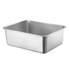 Bandeja Rectangular Profunda de Acero Inoxidable con Fondo Plano y Tapa, Lavabo para Verduras Engrosado, Caja Cuadrada Grande