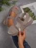 Pantuflas casuales de estilo coreano para mujer de talla grande, transfronterizas europeas y americanas, para uso en exteriores, zapatos planos de moda al por mayor para talla grande