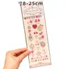 Adesivos de Pedras Preciosas Diamante para Crianças, Adesivos de Decoração Facial para Meninas, Adesivos Doces para Maquiagem de Palco, Strass Coloridos Versáteis em Formato de Coração