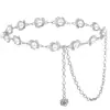 Versátil Cadena de Cintura Metálica Floral para Mujer, Estilo Coreano Decorativa para Traje Vestido, Accesorio de Cadena Ajustable