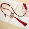 Accesorios de collar de hanfu de estilo chino, estilo antiguo, parte trasera desmontable, colgante de jade de nube, cheongsam retro rojo, joyería de disfraz antigua