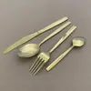 Conjunto de Talheres com Cabo de Aço Inoxidável 410 Corpo Liso Faca de Mesa Garfo Colher Colher de Sobremesa Garfo de Café Chá