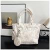 2025 Nuevo Casual Simple Moderno Gran Capacidad Texturizado Estético Elegante Color Sólido Estampado Bajo el Brazo Hombro Bolso Tote