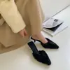 Tacones Altos Estilo Coreano Tacones Bajos 2026 Tendencia Primavera Otoño Nuevos Tacones Bajos para Mujer Tacones Altos de Punta Puntiaguda de Temperamento Zapatos Bajos con Piel