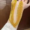 Bestseller Douyin Ouro Areia Gelo Picado Pequeno Pepita de Ouro Pingente Colar Feminino Luxo Leve Toque de Alto Padrão Trevo de Quatro Folhas Barra de Ouro Corrente de Clavícula