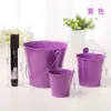 Planta Vaso Mini Balde de Ferro Pintado Recipiente para Canetas DIY Balde de Brinquedo de Praia para Crianças Tambor de Armazenamento Vaso de Lata