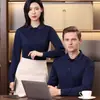 Camisa tipo polo de manga larga para trabajo con logo personalizado estampado cuello camisero camisa corporativa para empleados grupo de negocios ropa de trabajo bordado