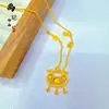 Popular en Tiktok Oro Arena Giratorio Auspicioso Ruyi Candado de Bendición Collar para Mujeres Campana de Filigrana Hueca Cadena para Clavícula Venta al por Mayor