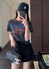 Camiseta ajustada con estampado de letras cortas y estilo Spice Girl de Corea del Sur, dulce y fresca, para mujer, de manga corta, primavera y verano, nueva