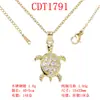 Estilo Coreano Moda Pingente Cadeado de Chave com Pedras Strass Cobre Puro Colar Borboleta Tartaruga Acessório Feminino